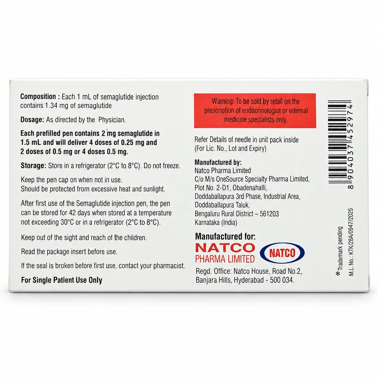Semafull 0.25 mg / 0.5 mg Pre-filled Pen — image 2 of 3